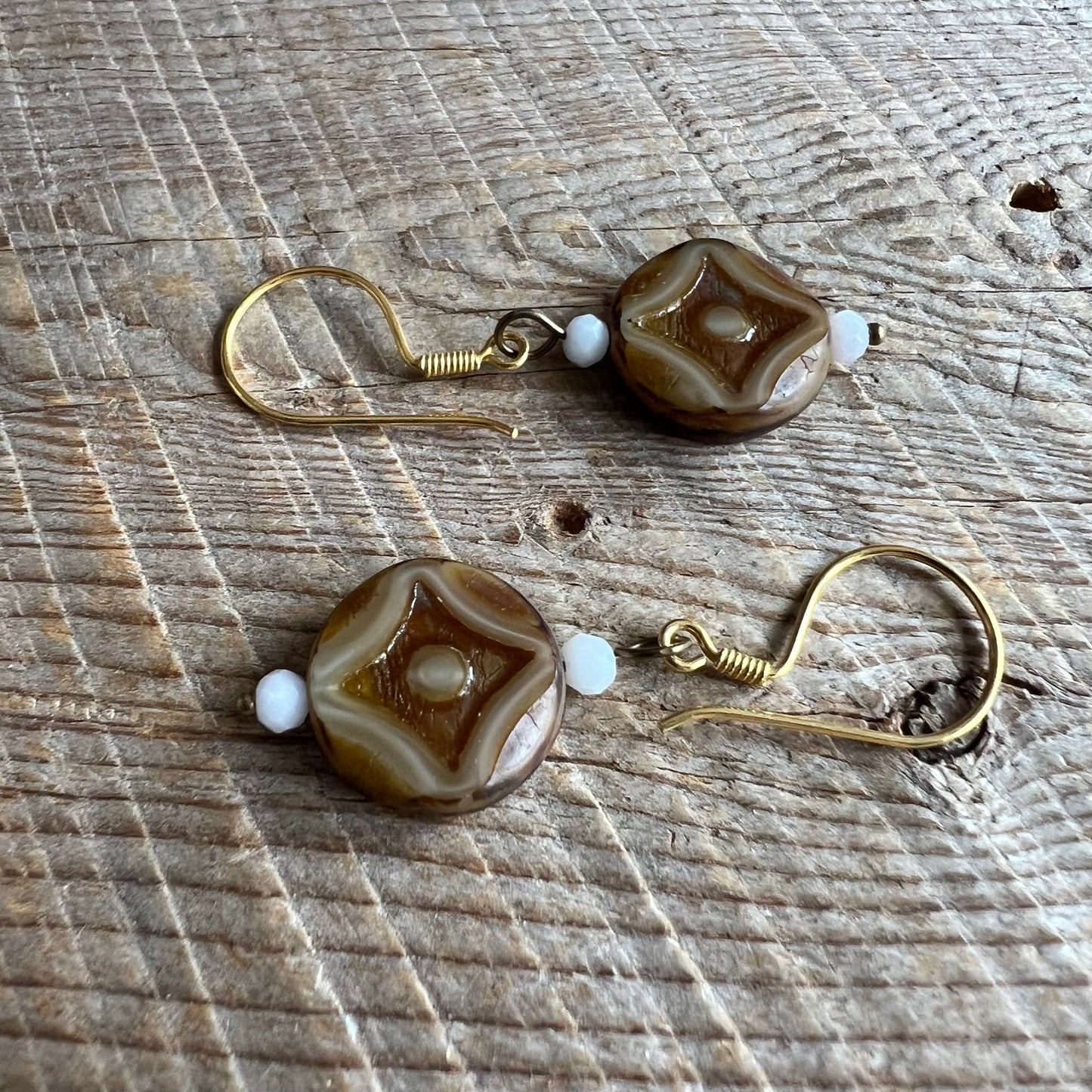 SariBlue® Desert Eye Talisman Czech Glass Earrings