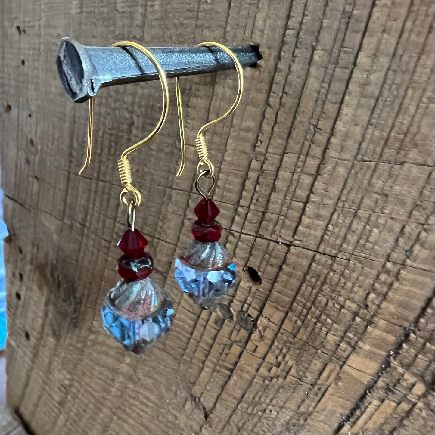 SariBlue® Smokestack Czech Glass Earrings