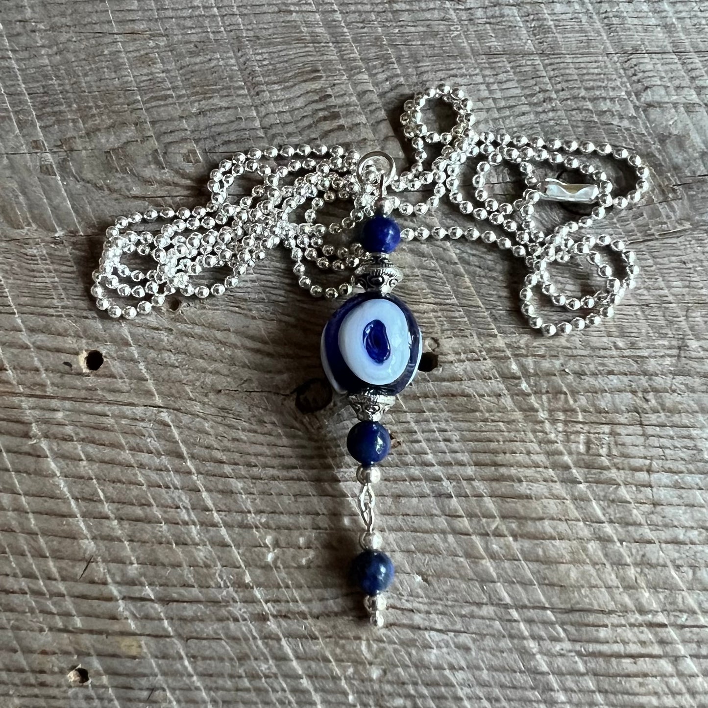 SariBlue® Classic Evil Eye with Lapis Lazuli Necklace