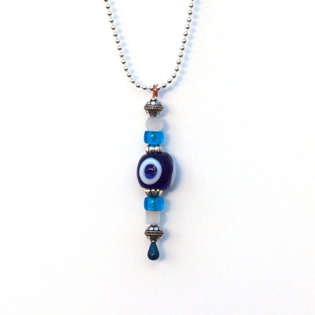 SariBlue® Sparkly Blue Handmade Evil Eye Pendant - The Golden Globes Collection