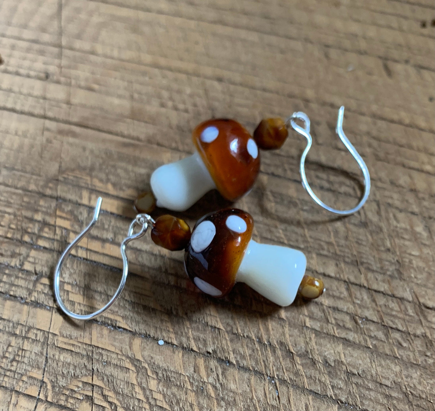 SariBlue® Large Glass Mushroom Earrings