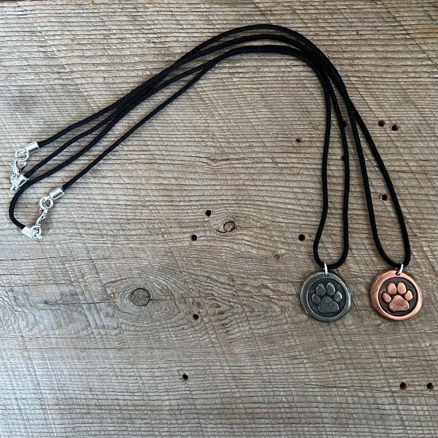 SariBlue® St. Francis Patron Saint of Animals Paw Print Charm Necklace