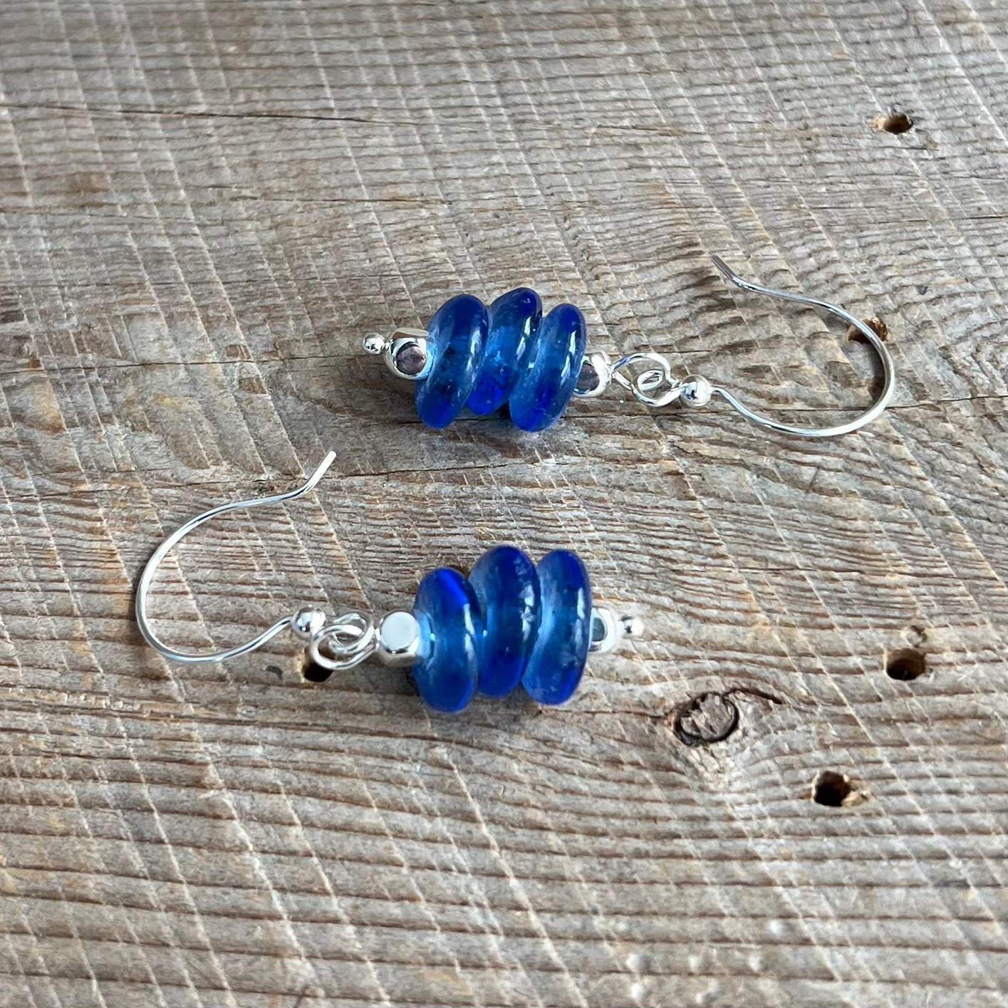 SariBlue® Sky-blue Balance Rock Sterling Silver Earrings