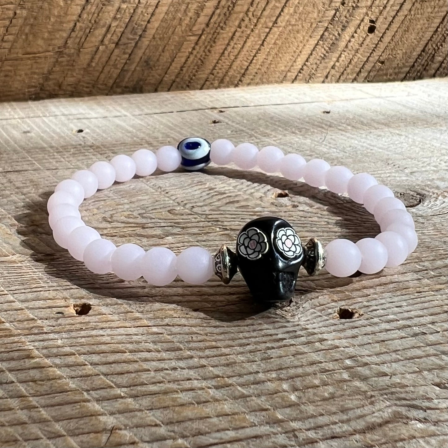 SariBlue® Atomic Sugarskull Bracelet with Evil Eye