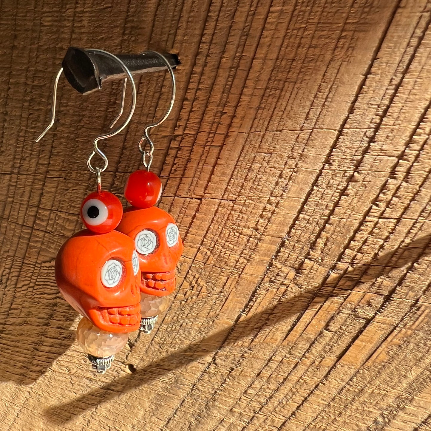 SariBlue® Statement Sugarskull and Evil Eye Earrings