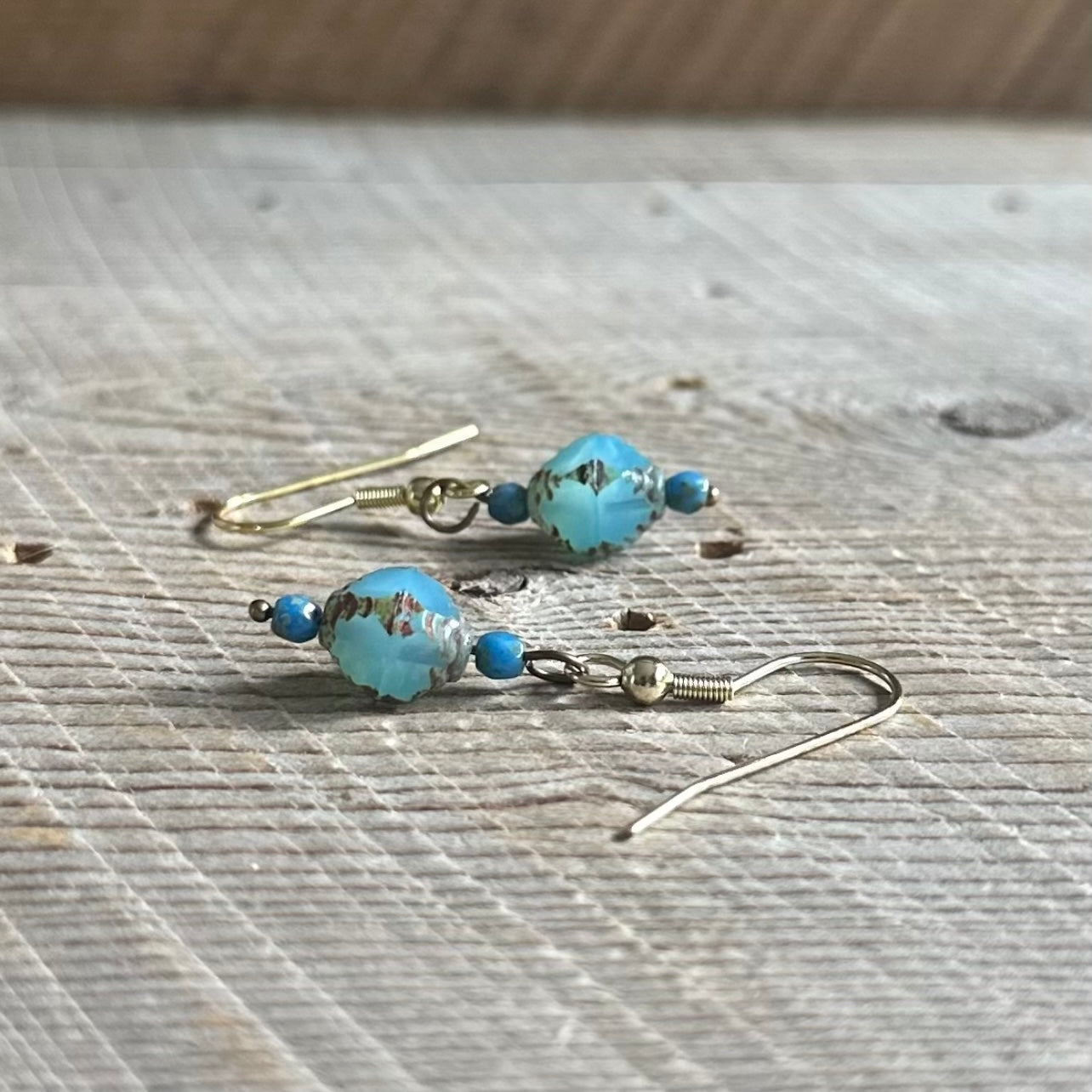 SariBlue® Mermaid Tears Czech Glass Earrings