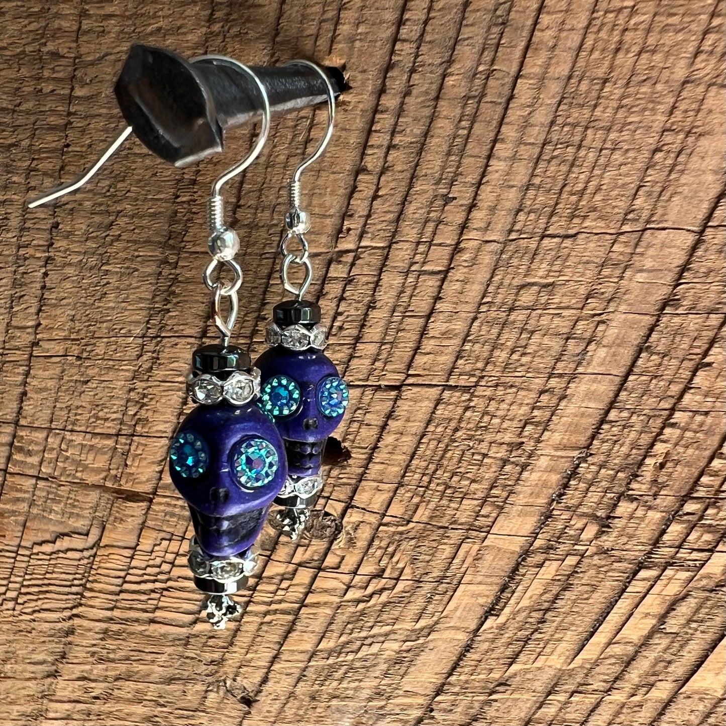 SariBlue® Sparkle Sugarskull Earrings