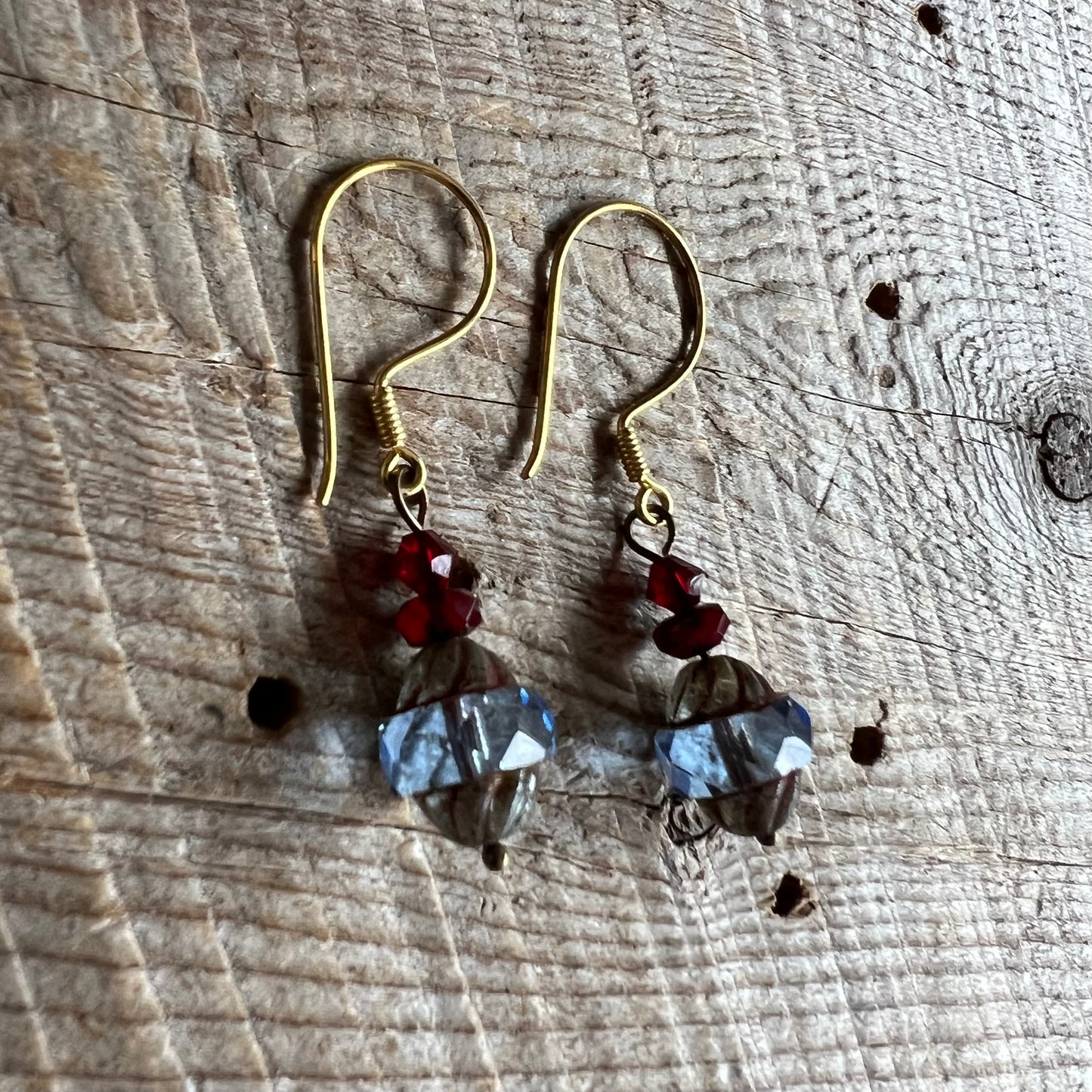 SariBlue® Smokestack Czech Glass Earrings