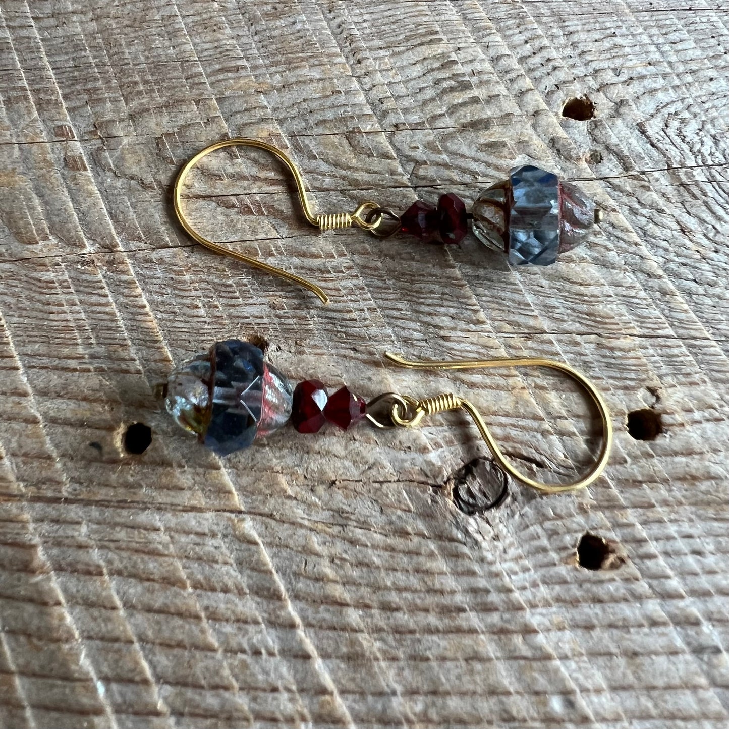 SariBlue® Smokestack Czech Glass Earrings