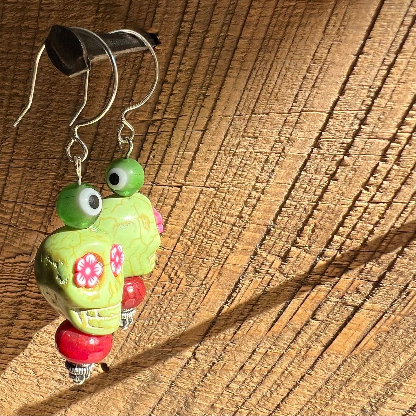 SariBlue® Statement Sugarskull and Evil Eye Earrings