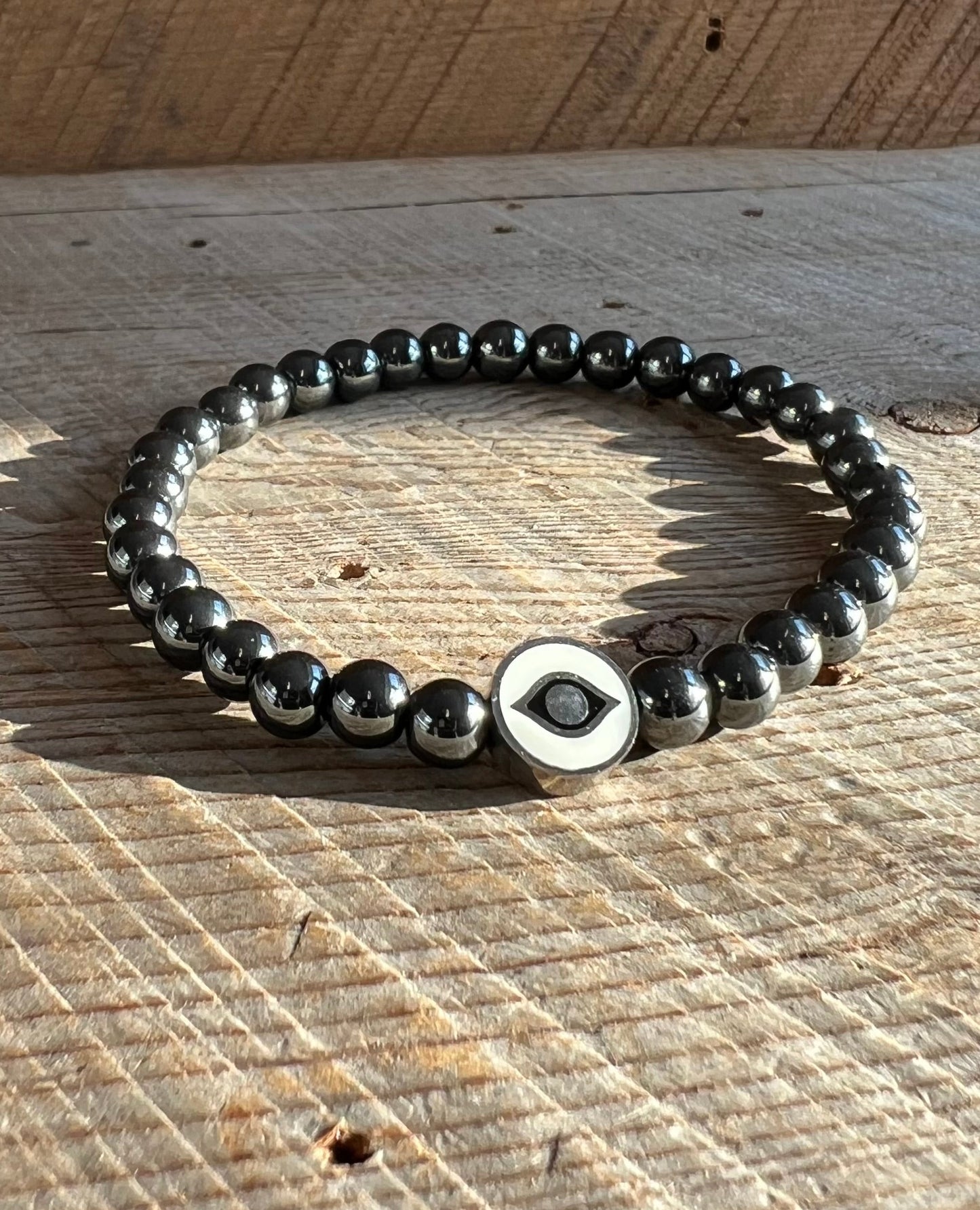 SariBlue® Protect Your Energy Evil Eye Hematite Bracelet