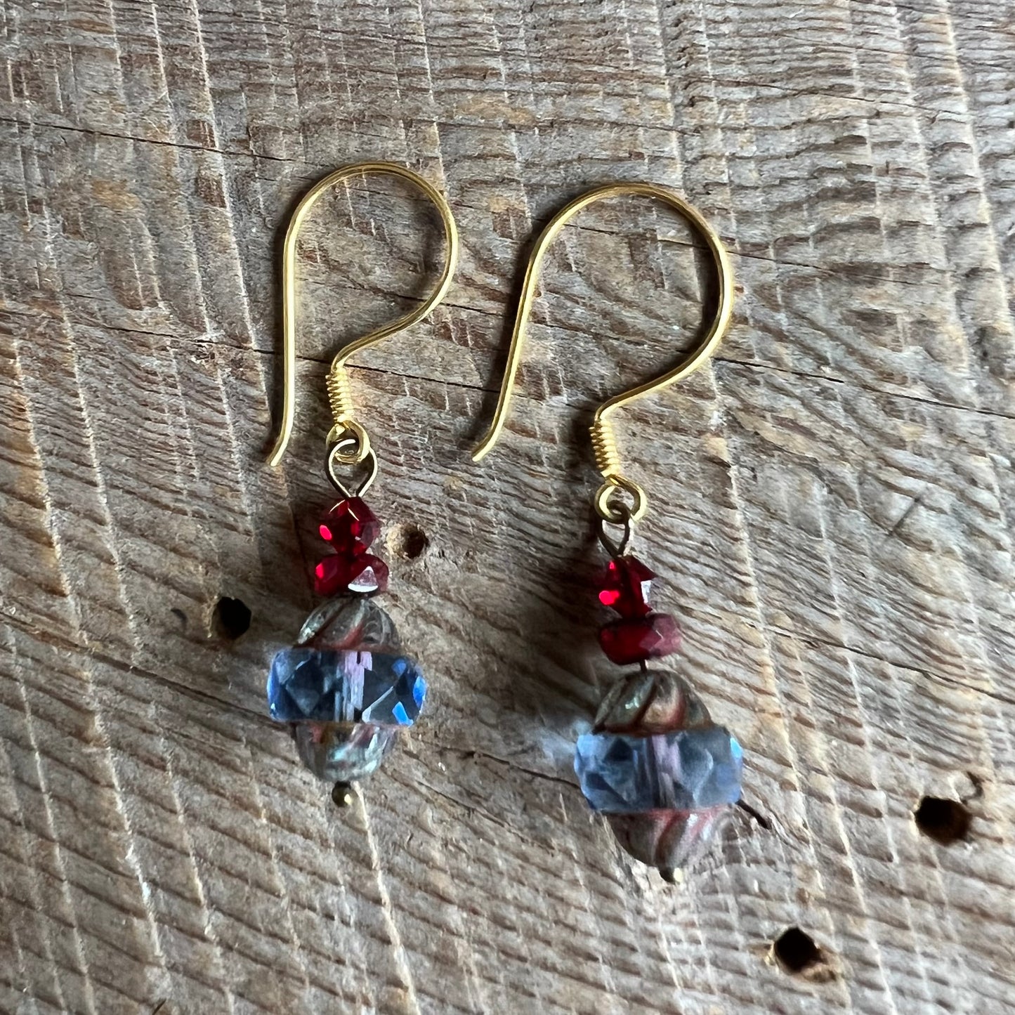 SariBlue® Smokestack Czech Glass Earrings