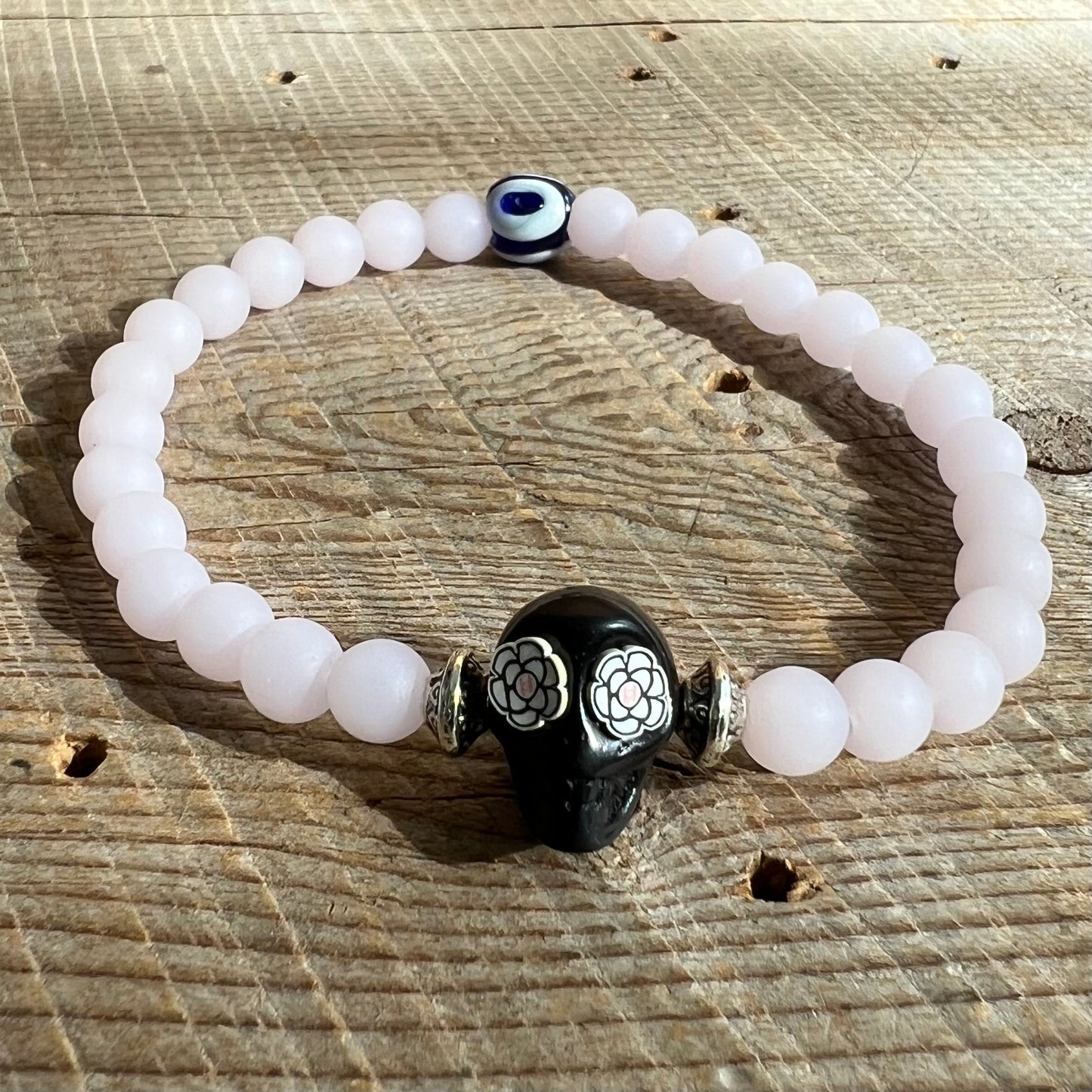 SariBlue® Atomic Sugarskull Bracelet with Evil Eye