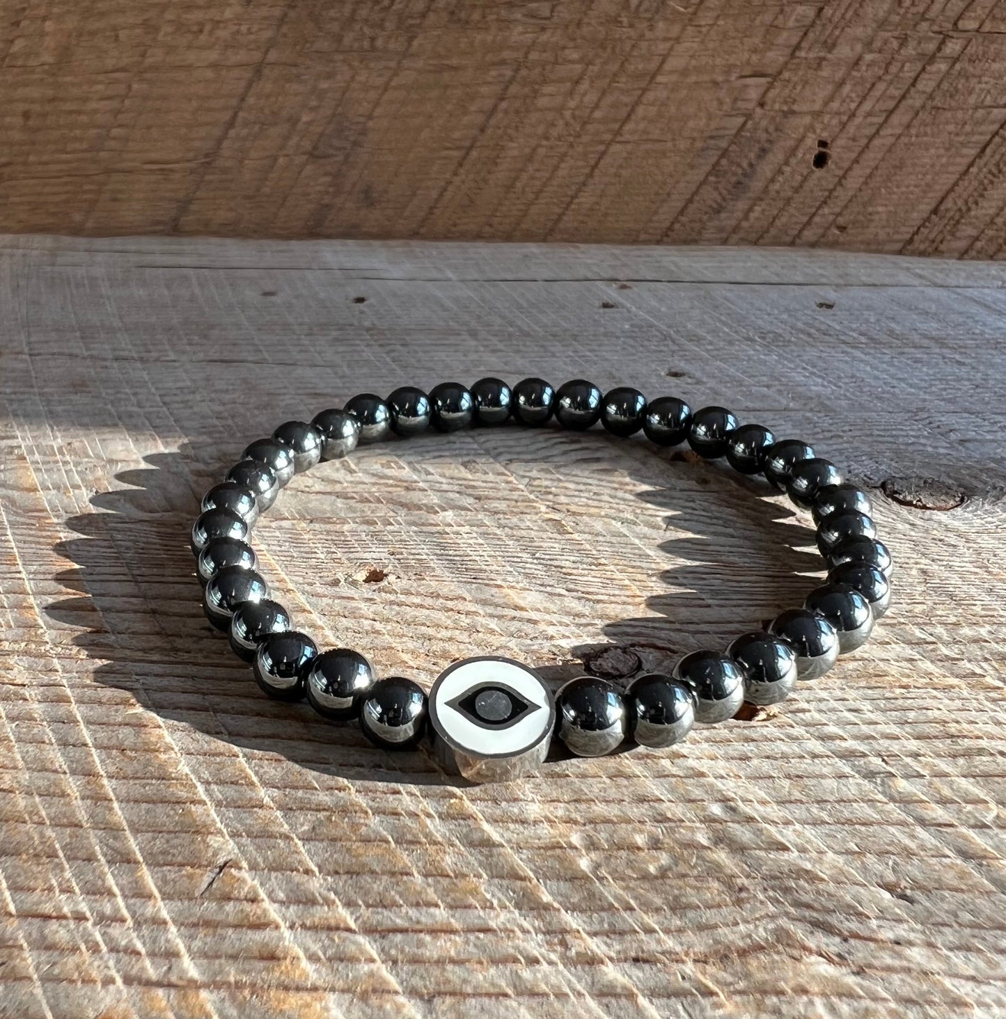 SariBlue® Protect Your Energy Evil Eye Hematite Bracelet