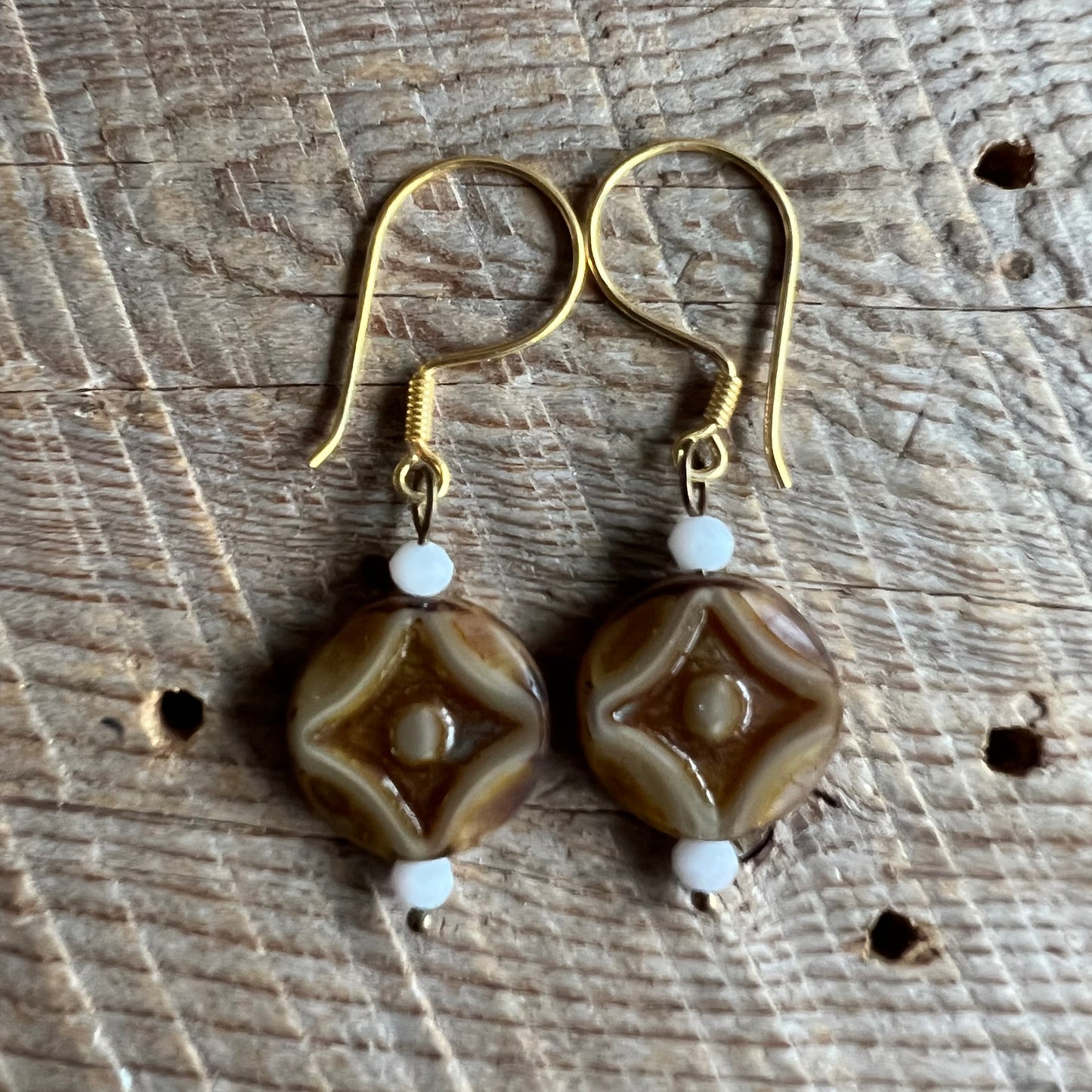 SariBlue® Desert Eye Talisman Czech Glass Earrings