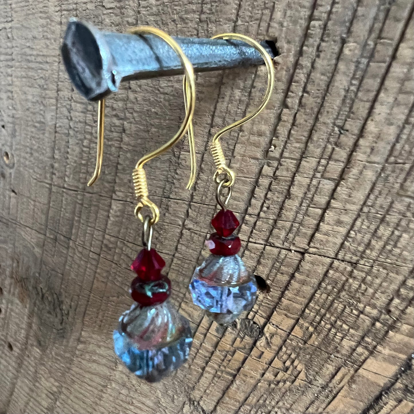 SariBlue® Smokestack Czech Glass Earrings