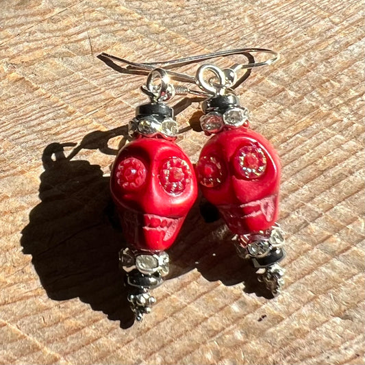 SariBlue® Sparkle Sugarskull Earrings