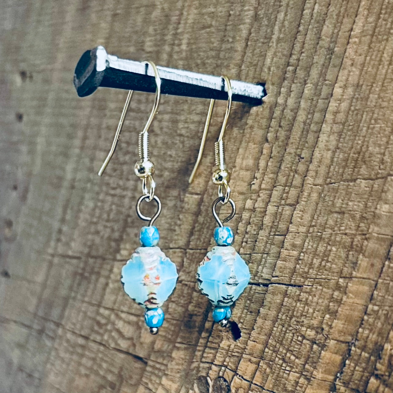 SariBlue® Mermaid Tears Czech Glass Earrings