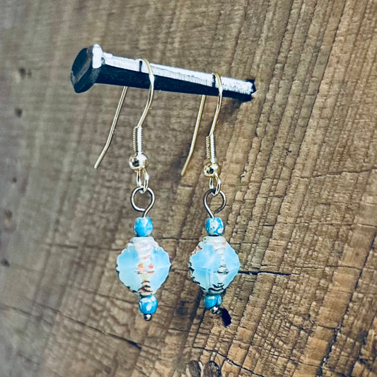 SariBlue® Mermaid Tears Czech Glass Earrings