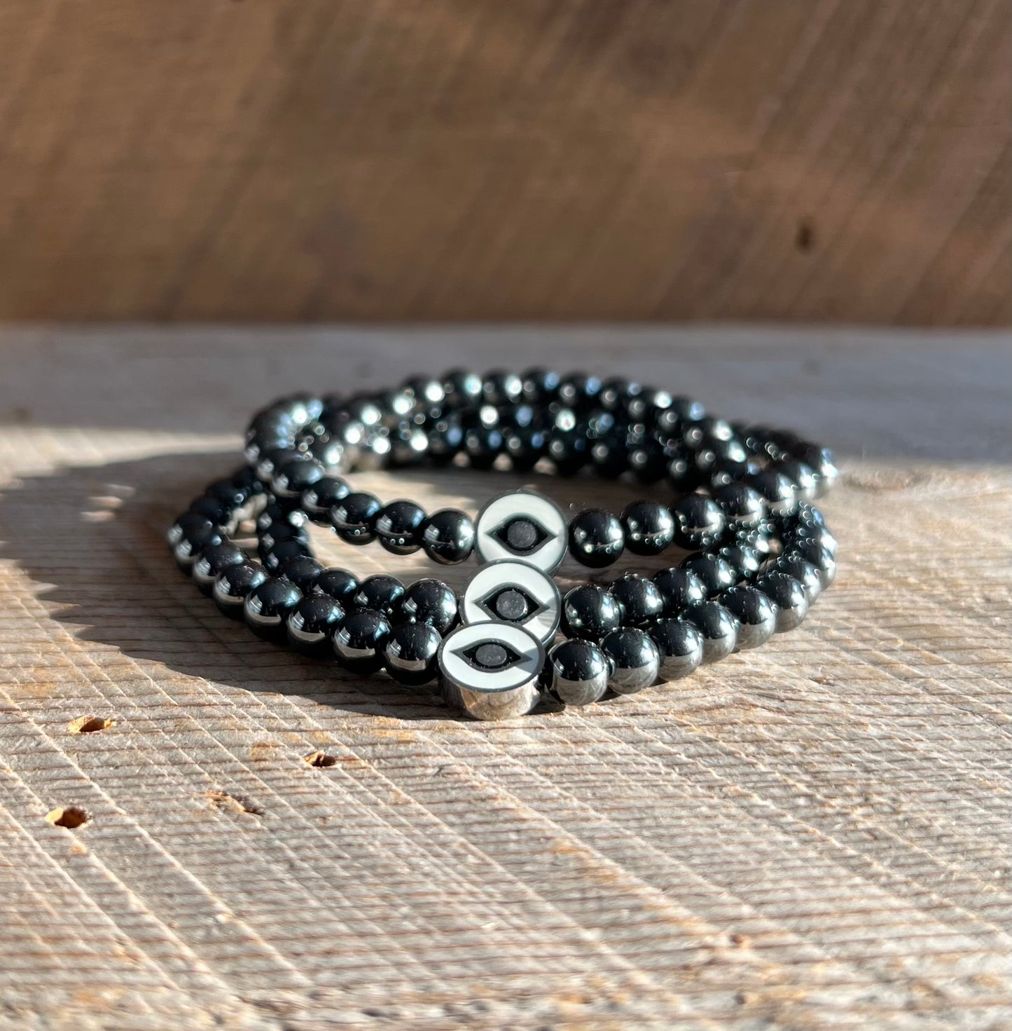 SariBlue® Protect Your Energy Evil Eye Hematite Bracelet