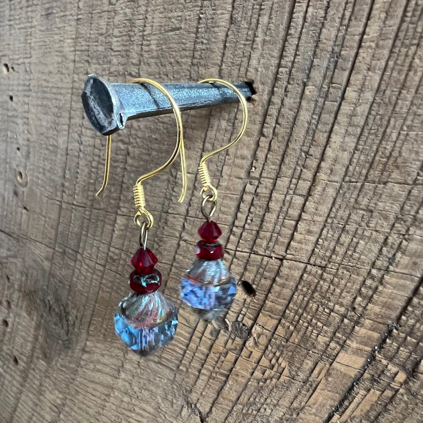 SariBlue® Smokestack Czech Glass Earrings
