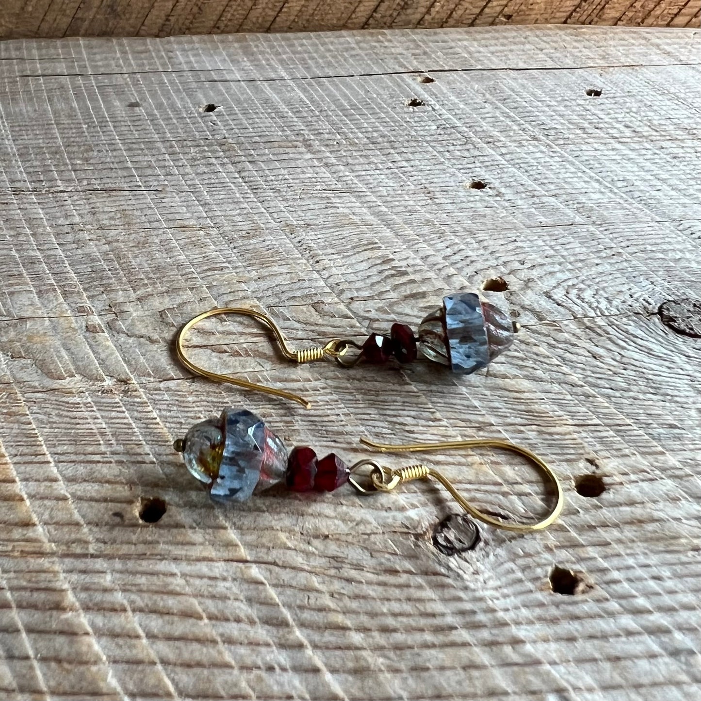 SariBlue® Smokestack Czech Glass Earrings