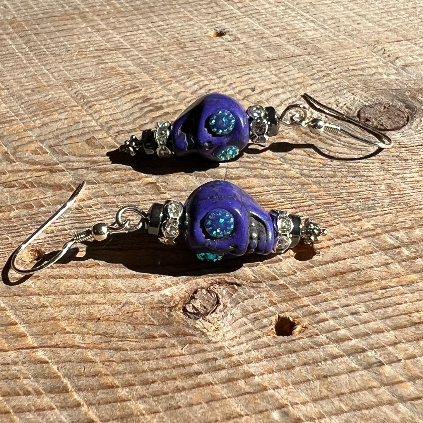 SariBlue® Sparkle Sugarskull Earrings