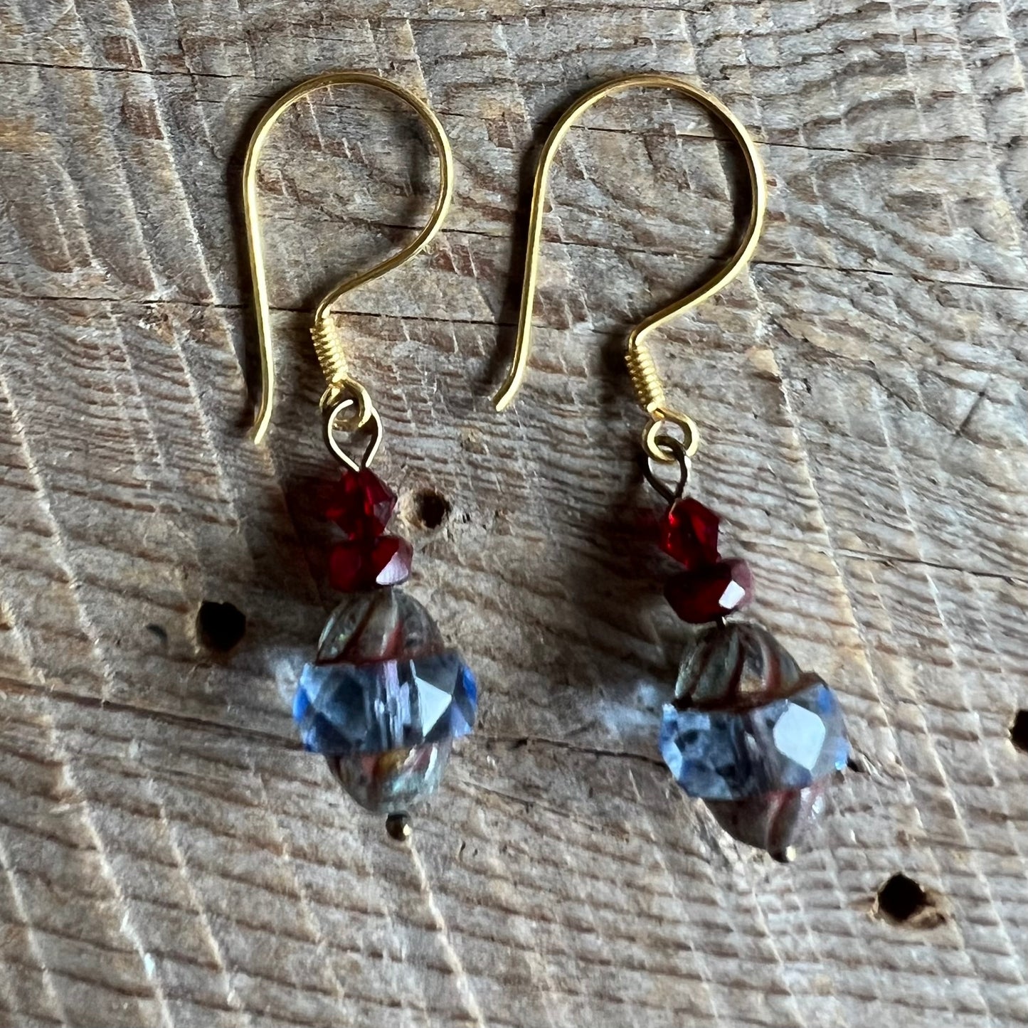 SariBlue® Smokestack Czech Glass Earrings