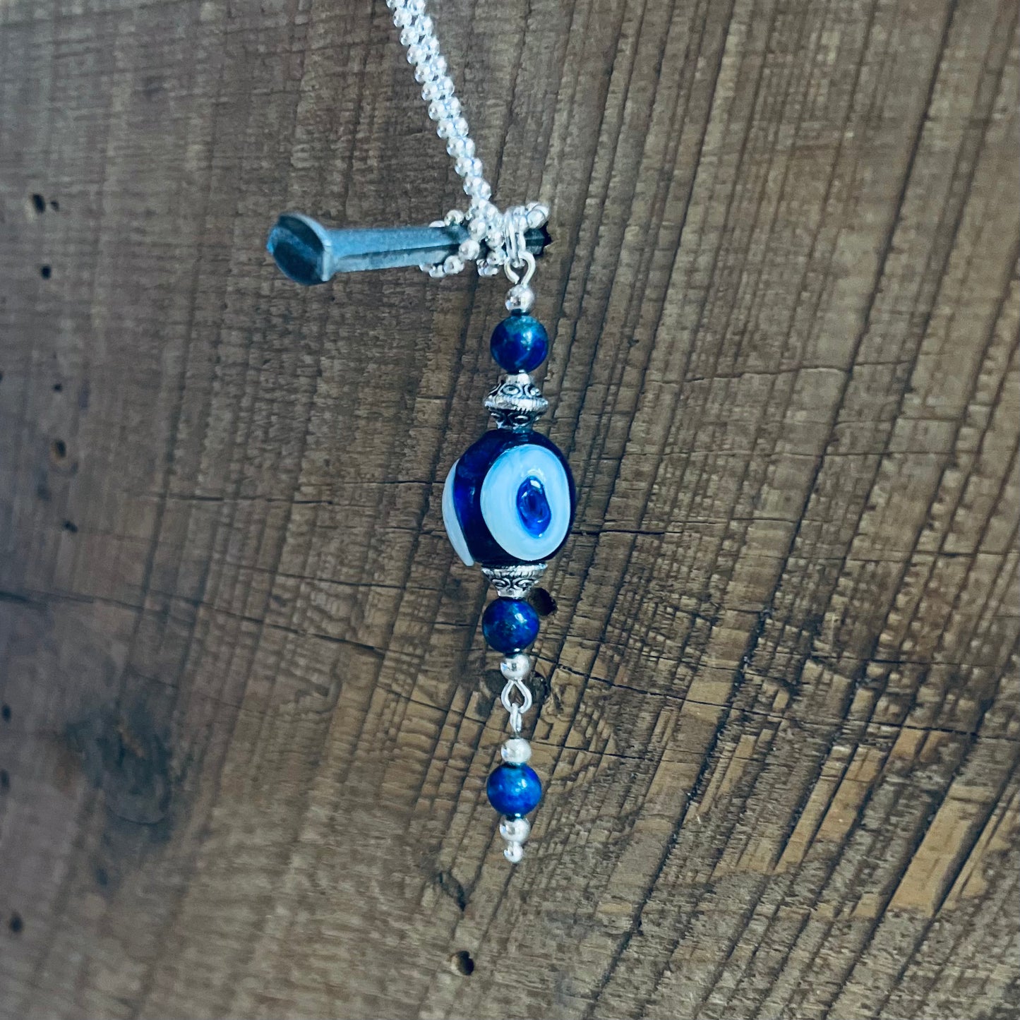 SariBlue®️ Classic Evil Eye with Lapis Lazuli Necklace