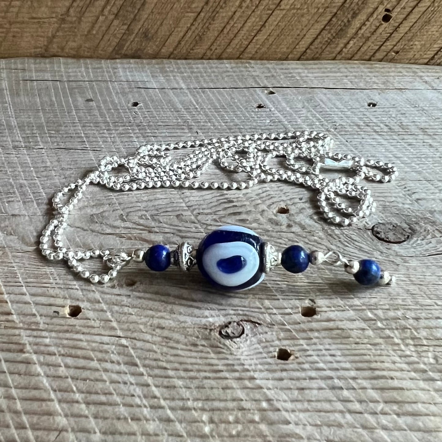 SariBlue®️ Classic Evil Eye with Lapis Lazuli Necklace