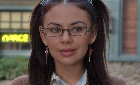 Mona (Jannel Parrish) on the Pretty Little Liars finale to season 4 wearing SariBlue original evil eye earrings