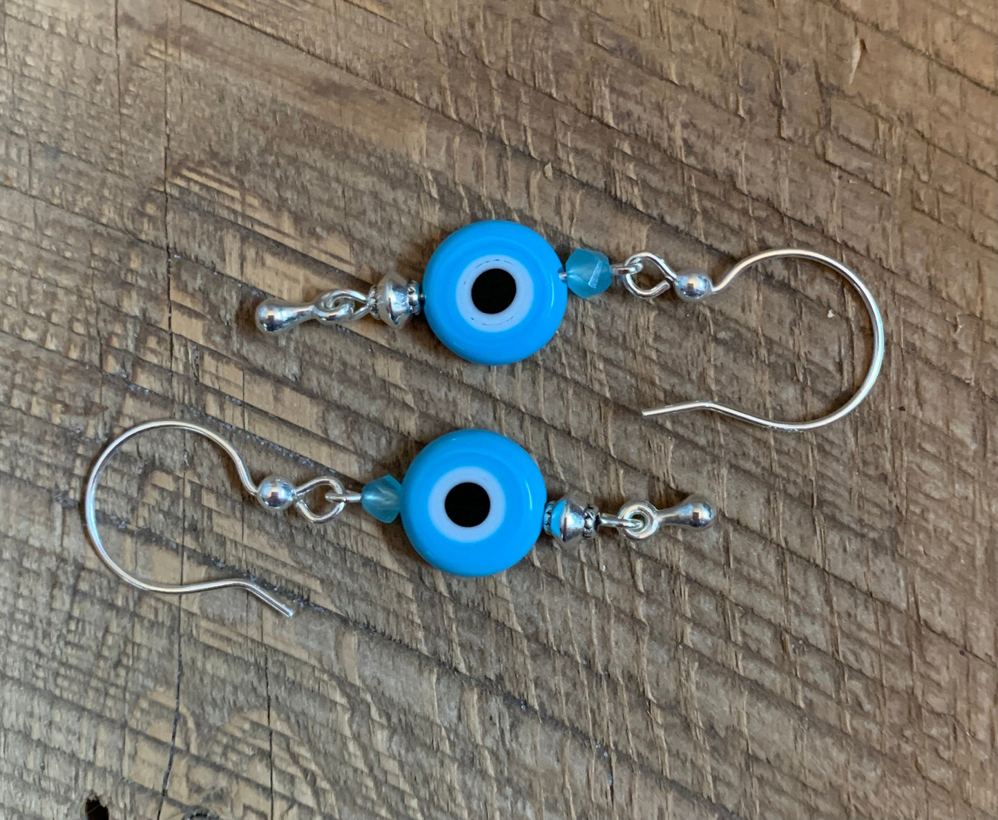 SariBlue® Baby Blue Evil Eye Dangle Earrings