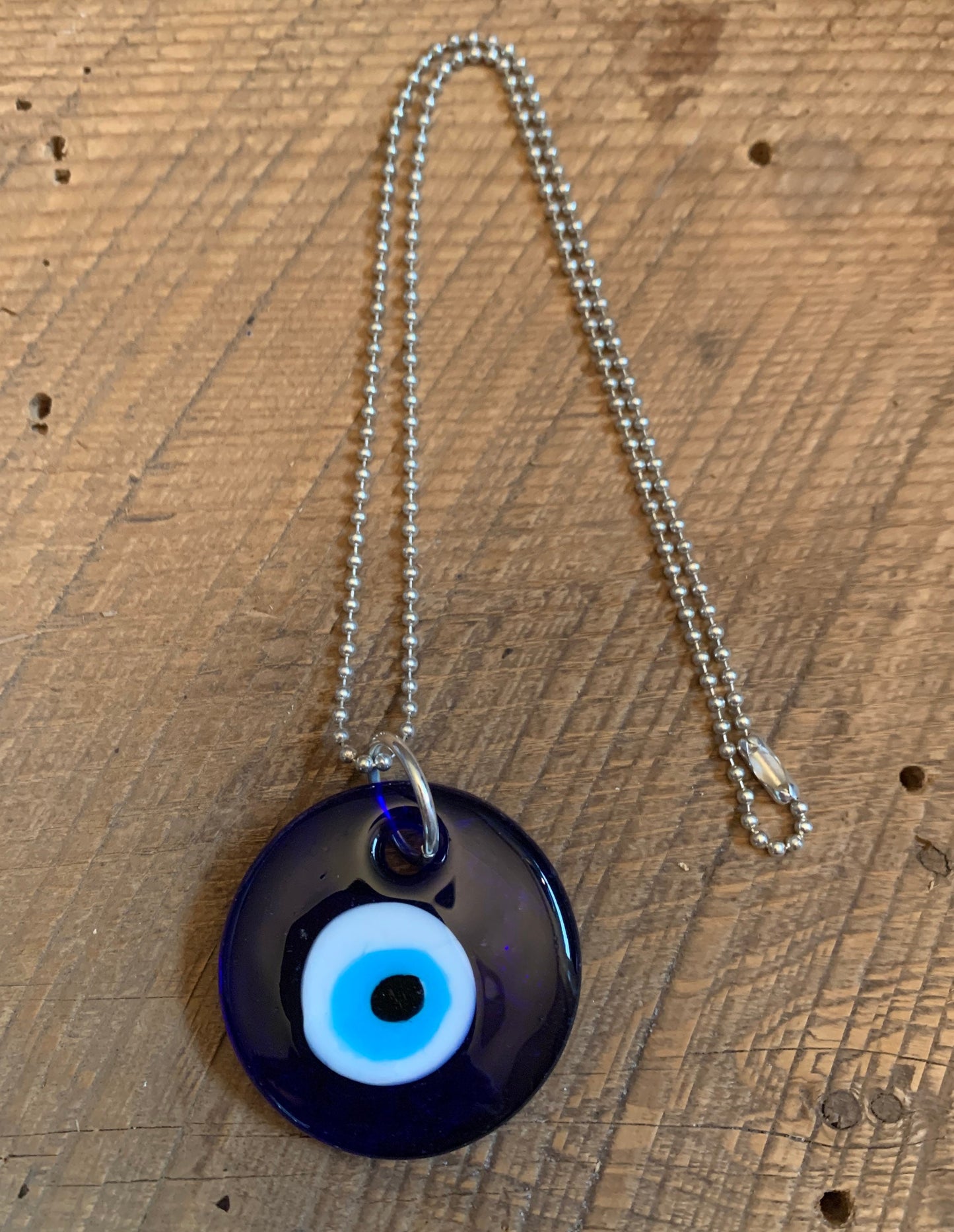 SariBlue® Evil Eye Necklace Blue Glass Teardrop or Circle Evil Eye Pendant