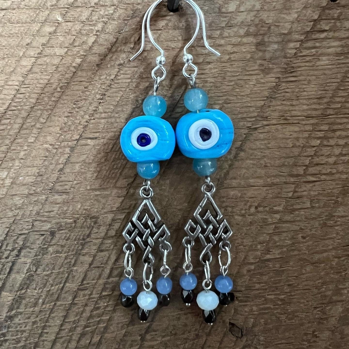 SariBlue® Evil Eye Celtic Knot Chandelier Earrings